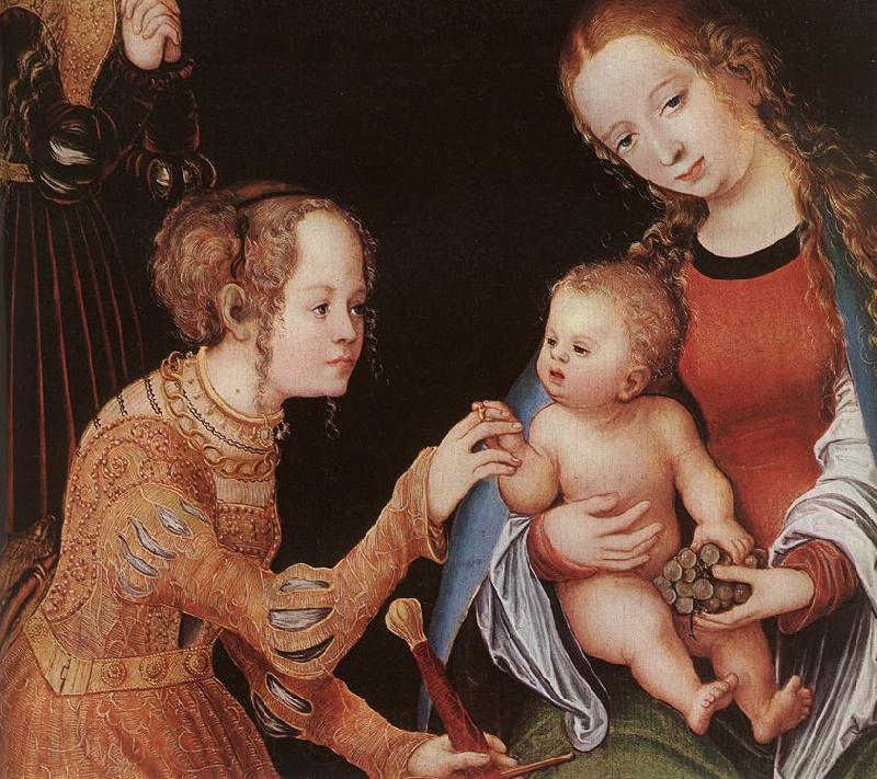 CRANACH, Lucas the Elder The Mystic Marriage of St Catherine (detail) fhg